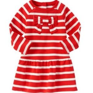 Gymboree | Kids Holiday Holly Berry Red Candy Cane Striped Fleece Dress -Size 3T